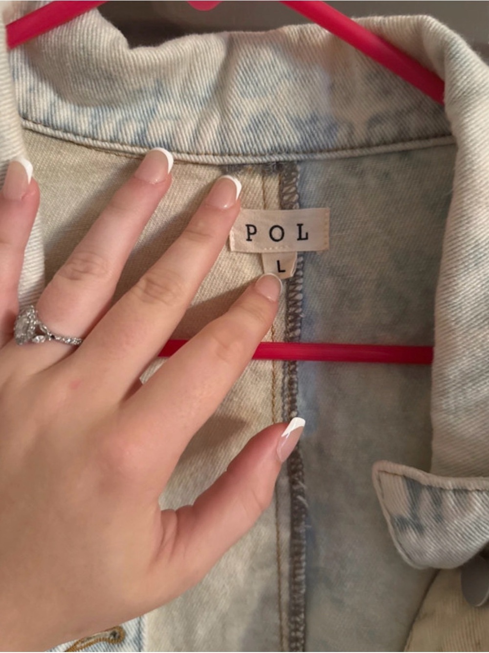 POL Clothing "Look Up At The Stars" Oversized Denim Jacket - Picture 3 of 4